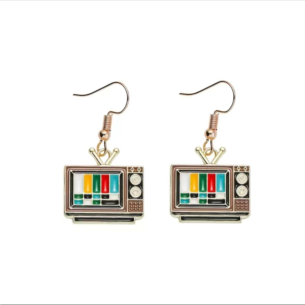 Retro Style Colorful TV Drop Earrings